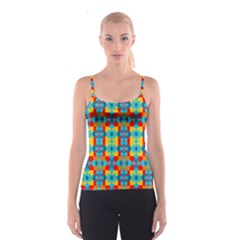 Pop Art Abstract Design Pattern Spaghetti Strap Top