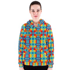 Pop Art Abstract Design Pattern Women s Zipper Hoodie by Nexatart