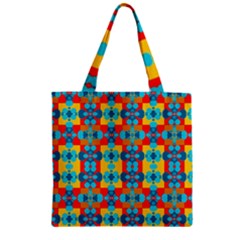 Pop Art Abstract Design Pattern Zipper Grocery Tote Bag