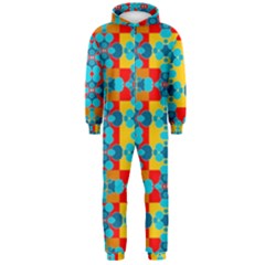 Pop Art Abstract Design Pattern Hooded Jumpsuit (men)  by Nexatart