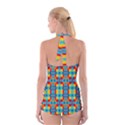 Pop Art Abstract Design Pattern Boyleg Halter Swimsuit  View2