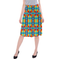 Pop Art Abstract Design Pattern Midi Beach Skirt by Nexatart