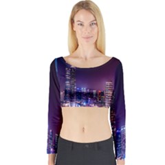 Raised Building Frame Long Sleeve Crop Top