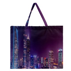 Raised Building Frame Zipper Large Tote Bag