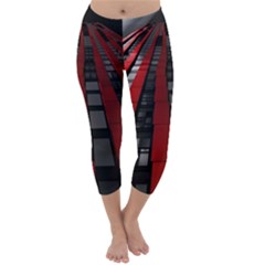 Red Building City Capri Winter Leggings 