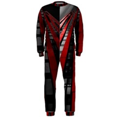 Red Building City Onepiece Jumpsuit (men)  by Nexatart