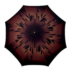 Silhouette Of Circus People Golf Umbrellas by Nexatart