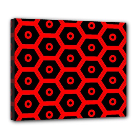 Red Bee Hive Texture Deluxe Canvas 24  X 20   by Nexatart