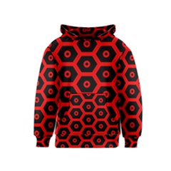 Red Bee Hive Texture Kids  Pullover Hoodie