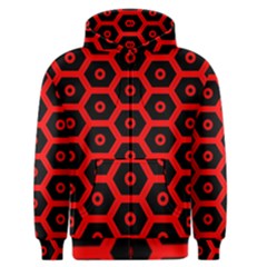 Red Bee Hive Texture Men s Zipper Hoodie by Nexatart