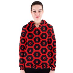 Red Bee Hive Texture Women s Zipper Hoodie by Nexatart