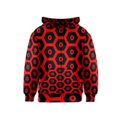 Red Bee Hive Texture Kids  Zipper Hoodie by Nexatart