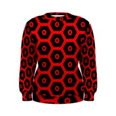 Red Bee Hive Texture Women s Sweatshirt by Nexatart