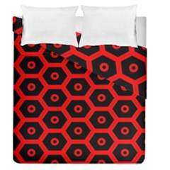 Red Bee Hive Texture Duvet Cover Double Side (queen Size) by Nexatart