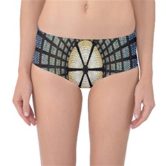 Stained Glass Colorful Glass Mid-waist Bikini Bottoms