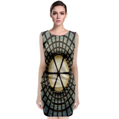 Stained Glass Colorful Glass Classic Sleeveless Midi Dress by Nexatart