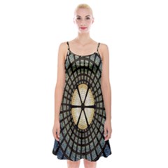 Stained Glass Colorful Glass Spaghetti Strap Velvet Dress