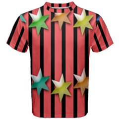 Star Christmas Greeting Men s Cotton Tee by Nexatart