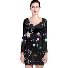 Star Ball About Pile Christmas Long Sleeve Velvet Bodycon Dress by Nexatart