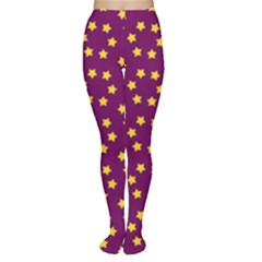 Star Christmas Red Yellow Women s Tights by Nexatart