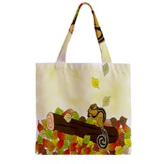 Squirrel Zipper Grocery Tote Bag