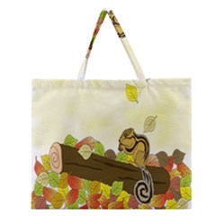 Squirrel Zipper Large Tote Bag