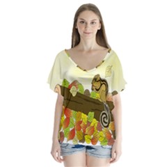 Squirrel Flutter Sleeve Top