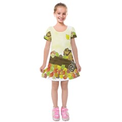 Squirrel Kids  Short Sleeve Velvet Dress by Nexatart