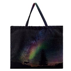 Starry Sky Galaxy Star Milky Way Zipper Large Tote Bag by Nexatart