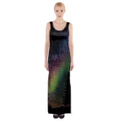 Starry Sky Galaxy Star Milky Way Maxi Thigh Split Dress by Nexatart