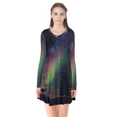 Starry Sky Galaxy Star Milky Way Flare Dress by Nexatart