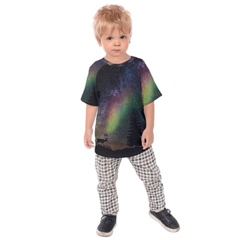 Starry Sky Galaxy Star Milky Way Kids  Raglan Tee by Nexatart