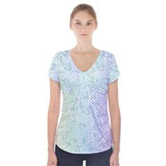 The Background Wallpaper Mosaic Short Sleeve Front Detail Top by Nexatart