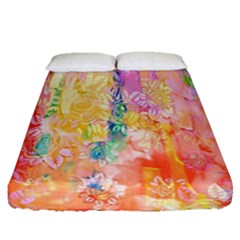 Watercolour Watercolor Paint Ink  Fitted Sheet (queen Size)