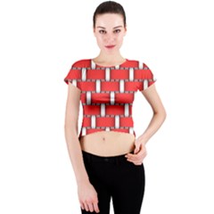 Weave And Knit Pattern Seamless Background Wallpaper Crew Neck Crop Top by Nexatart