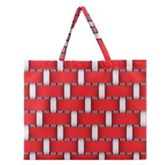 Weave And Knit Pattern Seamless Background Wallpaper Zipper Large Tote Bag by Nexatart