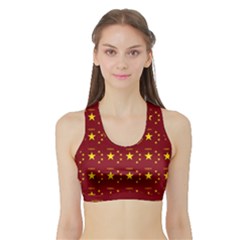 Chinese New Year Pattern Sports Bra With Border by dflcprintsclothing