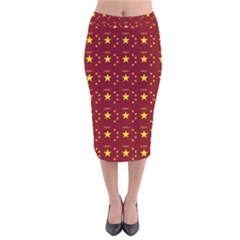 Chinese New Year Pattern Velvet Midi Pencil Skirt by dflcprintsclothing