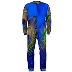 Blue Peacock Feather OnePiece Jumpsuit (Men) 