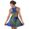 Blue Peacock Feather Cotton Racerback Dress View2