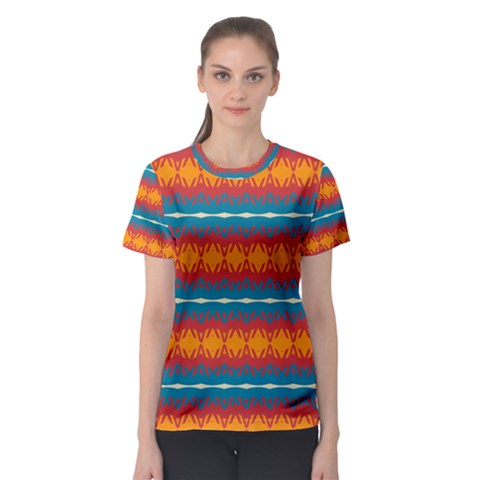 Shapes Rows                                                          Women s Sport Mesh Tee by LalyLauraFLM