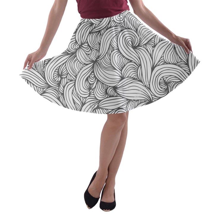 White knot dress bohemian A-line Skater Skirt