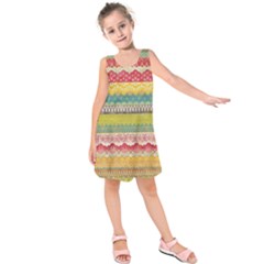 Colorful Bohemian Kids  Sleeveless Dress by Brittlevirginclothing