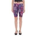 Colorful bohemian purple leaves Yoga Cropped Leggings View1