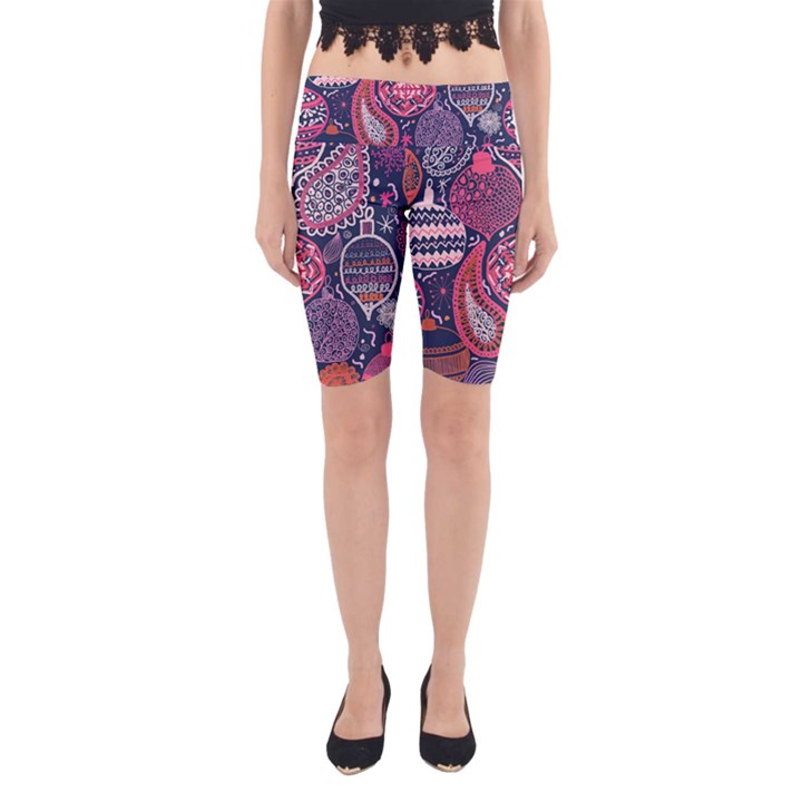 Colorful bohemian purple leaves Yoga Cropped Leggings