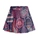 Colorful bohemian purple leaves Mini Flare Skirt View1