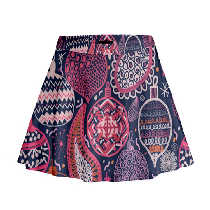 Colorful bohemian purple leaves Mini Flare Skirt