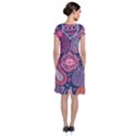 Colorful bohemian purple leaves Short Sleeve Front Wrap Dress View2