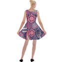 Colorful bohemian purple leaves Velvet Skater Dress View2