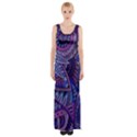 Abstract electric blue hippie vector  Maxi Thigh Split Dress View1